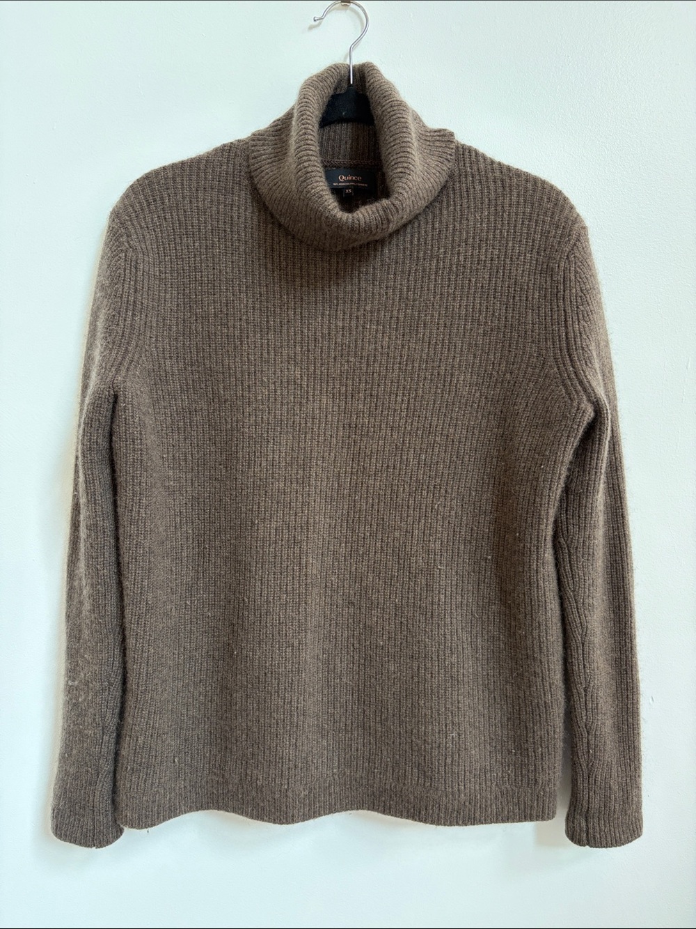 Quince Brown Ribbed Cashmere Sweater - XS